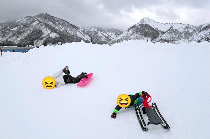 湯沢中里スノーリゾートでそり遊び