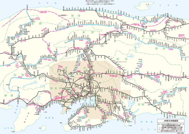 JR東日本路線図（JR東日本ウェブサイトより引用）