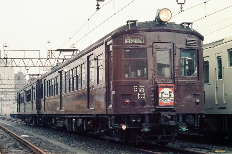 「品川地区車輌展示撮影会」で展示された40系電車（1988年5月3日、恵 知仁撮影）