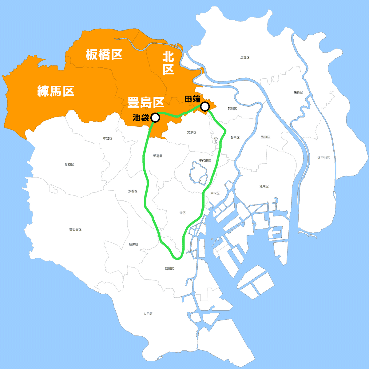「東京ノース」とされる東京都北区・豊島区・板橋区・練馬区
