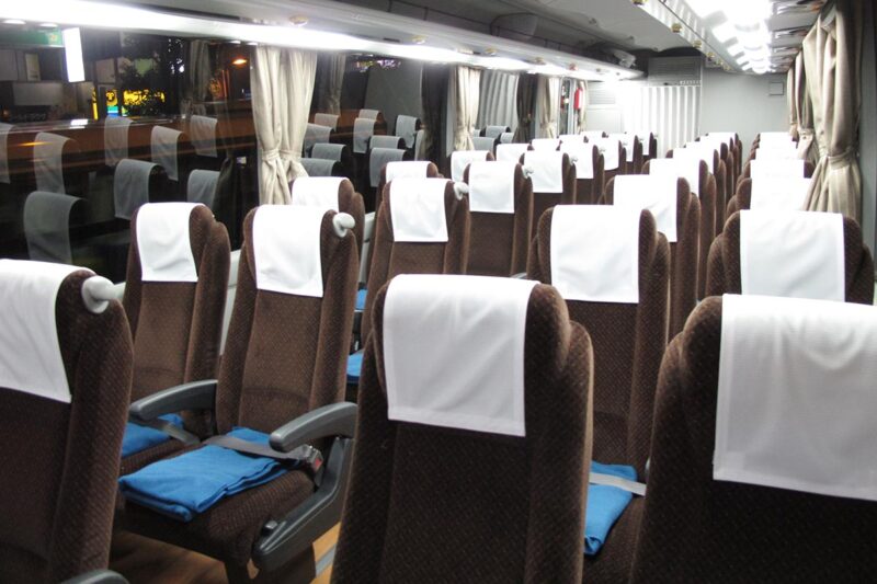 2012年に乗車した夜行高速バス車内